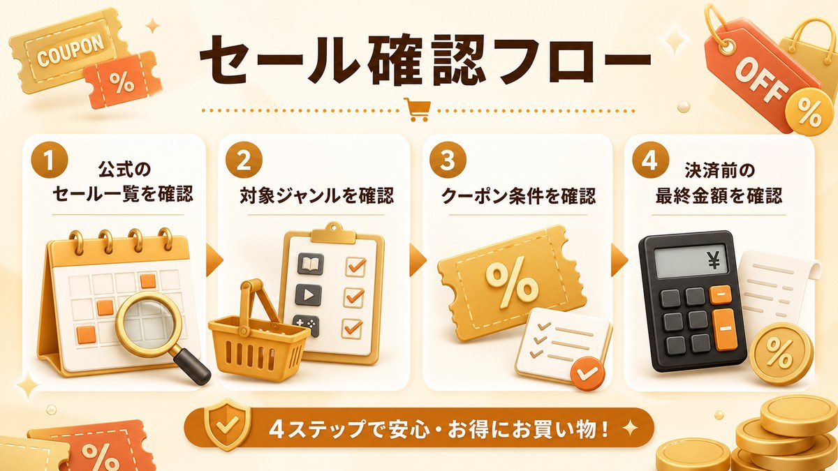 セール確認フローの解説画像