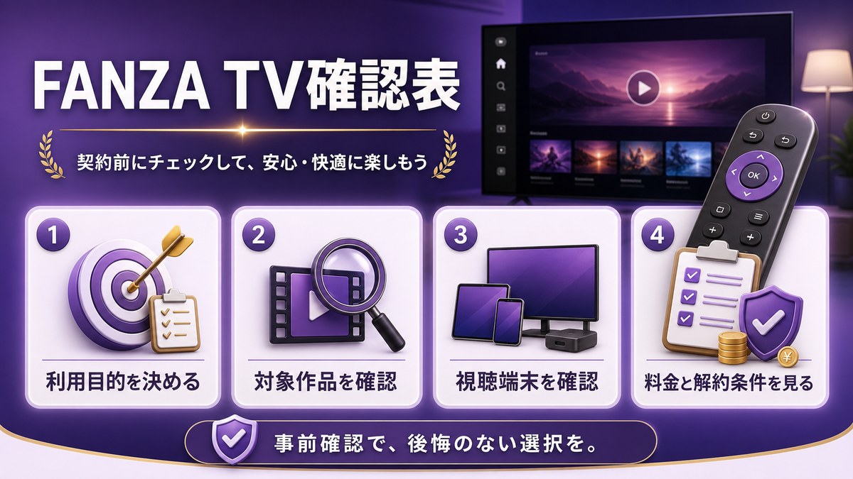 FANZA TV確認表の解説画像