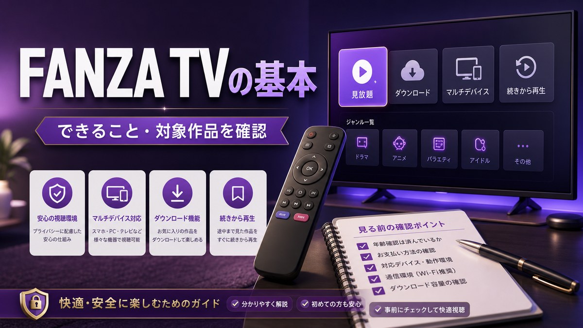 FANZA TVとは？できること・対象作品・見る前の確認ポイントのアイキャッチ画像